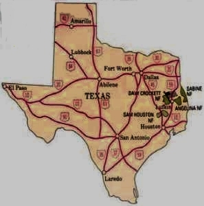 Sasquatch 2004 : Carte du Texas