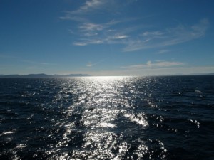 couché de soleil vu du ferry