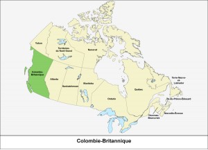 Carte de Colombie Britannique